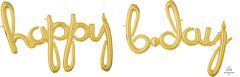 Script Phrase Happy Bday Gold Balloon