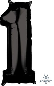 26" Black Number 1 Balloon
