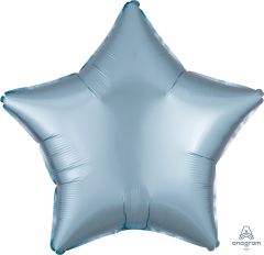 18" Satin Luxe Pastel Blue Star Balloon