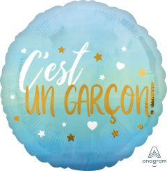 18" cest un garcon Blue Ombre Balloon