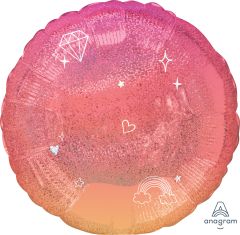 18" Holographic Sparkle Ombre Balloon