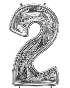 52" BalloonFormz Silver Number 2