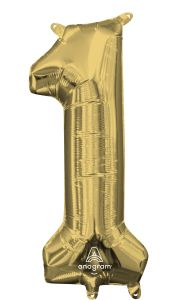 16" White Gold Number 1 Balloon