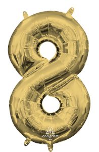 16" White Gold Number 8 Balloon