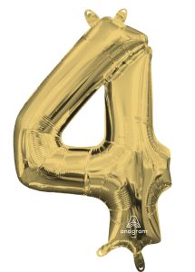 16" White Gold Number 4 Balloon