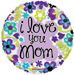 18" Mom Flowers Clear View Balloon