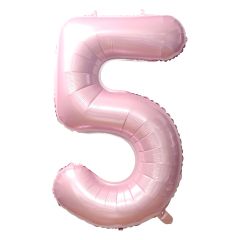 34" Baby Pink Number 5 Balloon