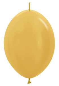 12" Metallic Gold Link-O-Loons (25pcs) Sempertex Balloons