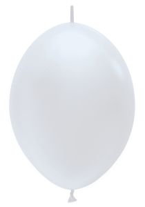 12" Satin White Link-O-Loons (25pcs) Sempertex Balloons