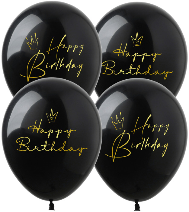 Buy 12 Happy Birthday Crowns Fashion Black 100pcs Balloons For Only 