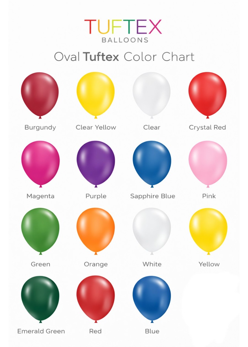Oval Tuftex Balloon Colors