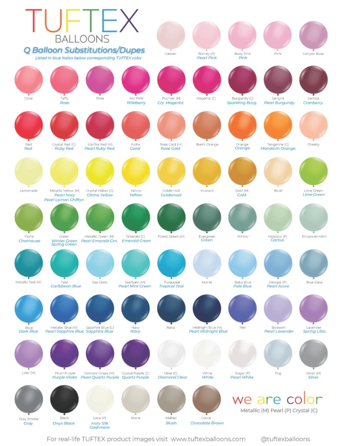 Round Tuftex Balloon Colors 2