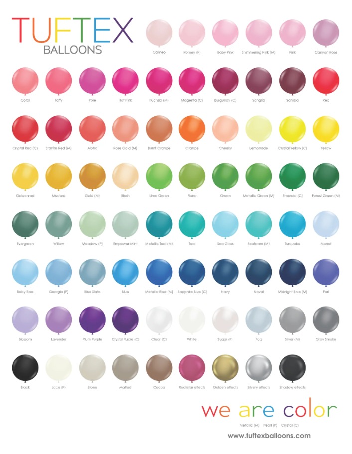 Round Tuftex Balloon Colors